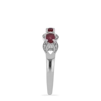 BUY NATURAL GLASS FILLED RUBY GEMSTONE RING IN 925 STERLING SILVER 